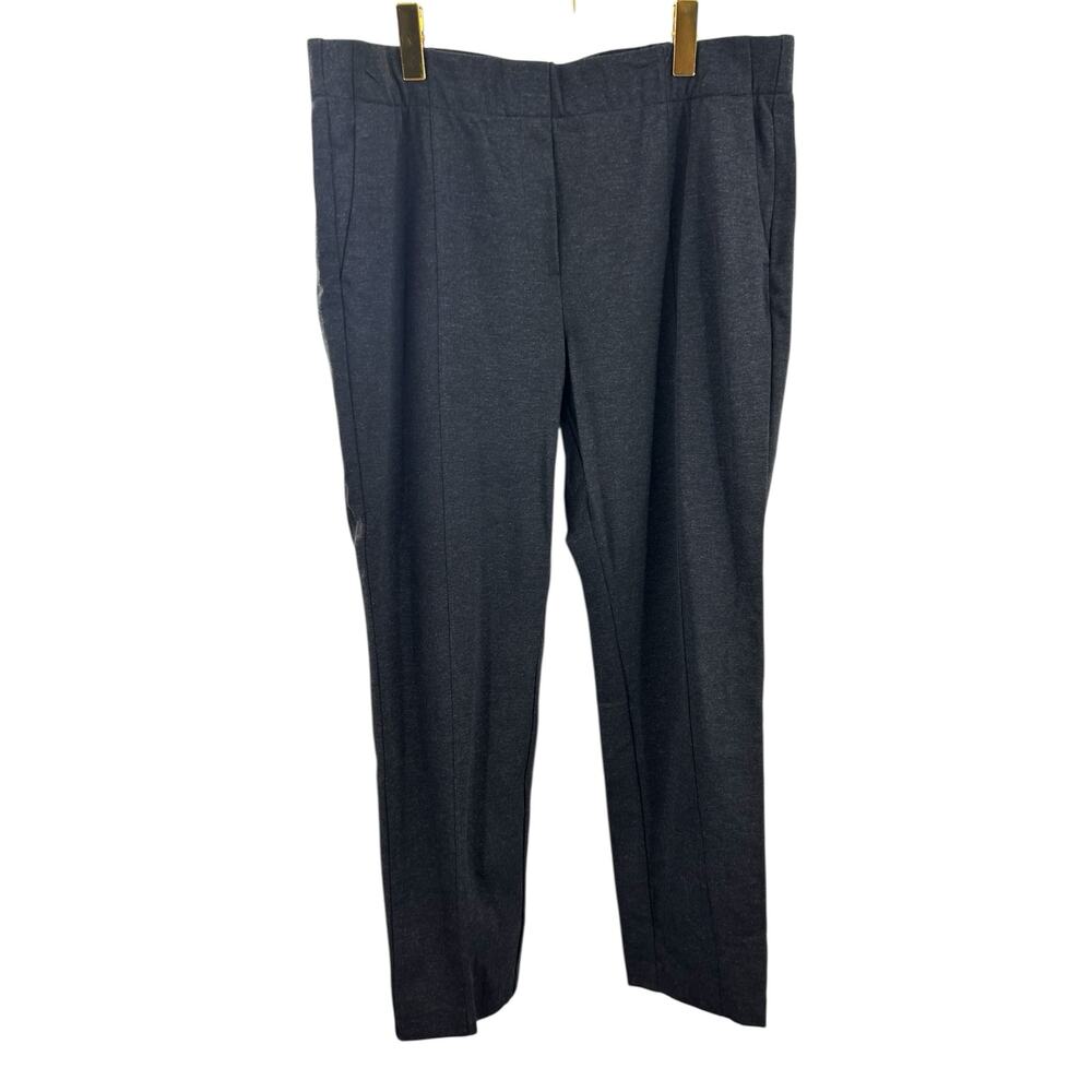 J.‎ Jill Large Slim Leg Pull On Pants Dark Gray Elastic Waist Dress Trousers